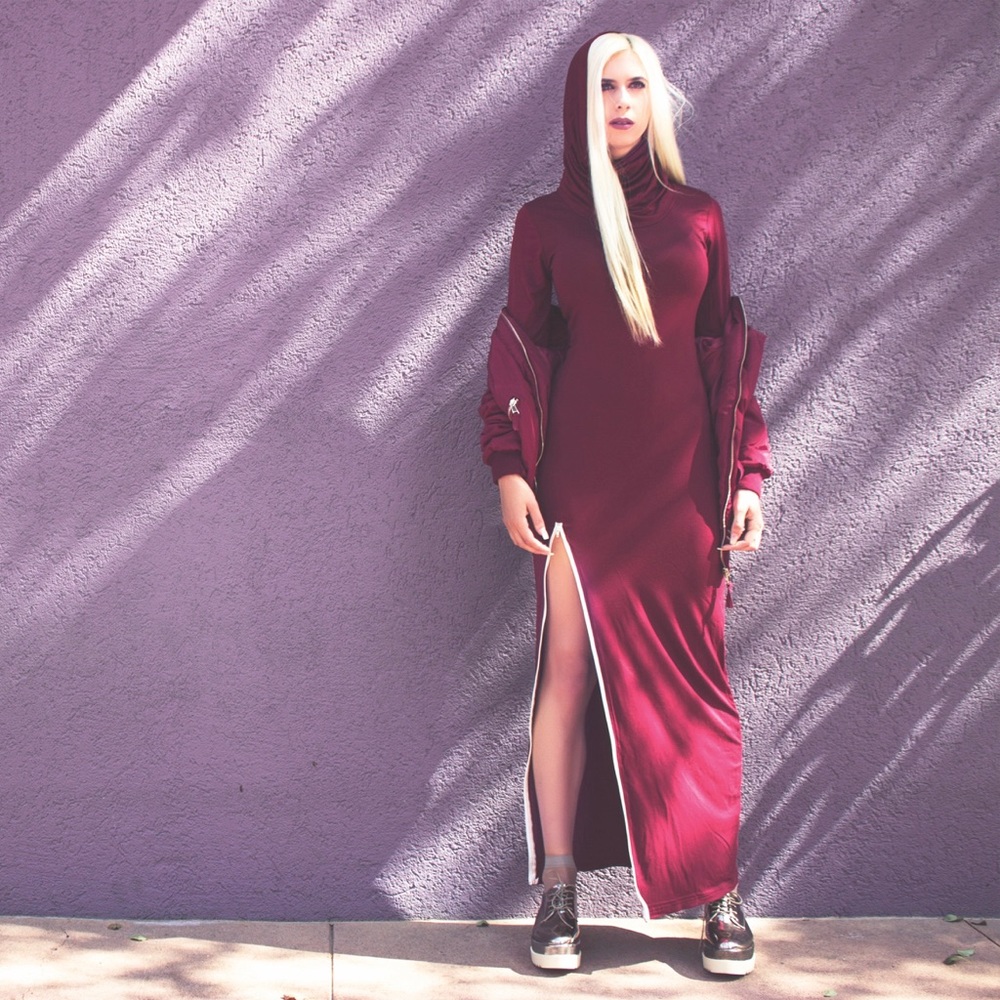 Long Wine Dress
